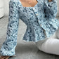 Stella - elegante bluse mit blumenmuster und puffärmeln