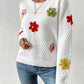 Kaadrie - strickpullover mit 3D-gesticktem blumenmuster