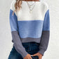 Natalie – farbblock-langarmpullover mit rundhalsausschnitt
