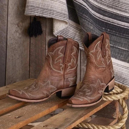 Bestickte cowboystiefel aus leder - Laurice