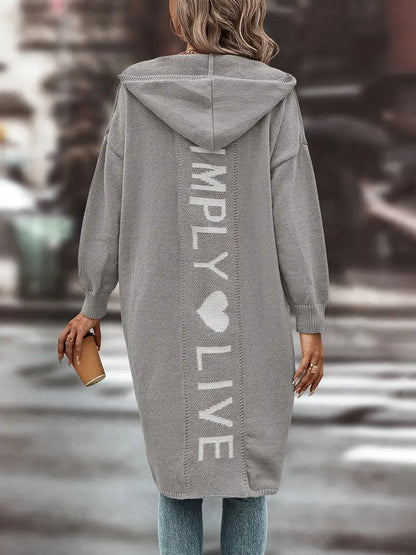 Ava – strickjacke mit offener vorderseite und kapuze