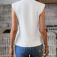 Isabella - weiße elegante ärmellose bluse