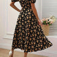 Ava – a-linien-kleid mit blumendruck und puffärmeln für frühling und sommer