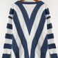 Grace – gestreifter pullover mit v-ausschnitt