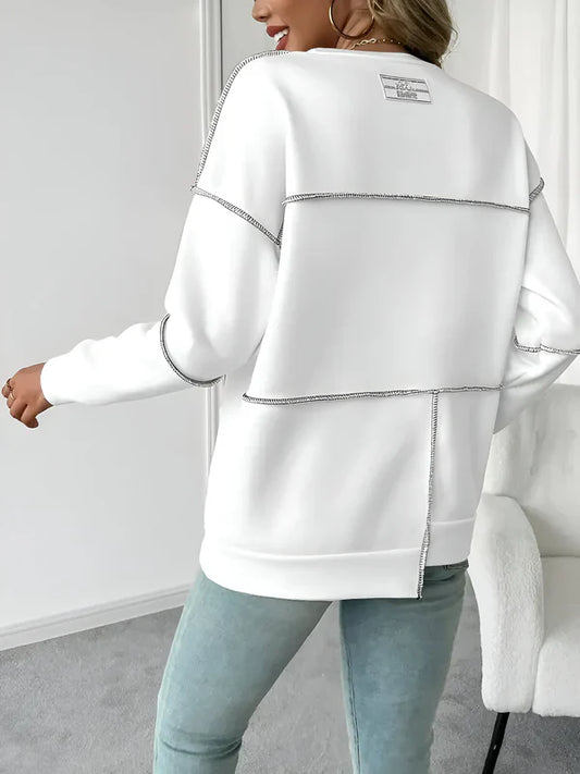 Ottilie - asymmetrisches geripptes kapuzensweatshirt für damen