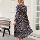 Aurora – kleid mit blumendruck und v-ausschnitt