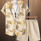 Caleb – 2-teiliges set mit blumenblatt-print für herren