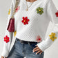 Kaadrie - strickpullover mit 3D-gesticktem blumenmuster