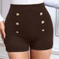 Olivia – shorts mit hohem bund und knopfdekor