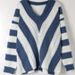 Grace – gestreifter pullover mit v-ausschnitt
