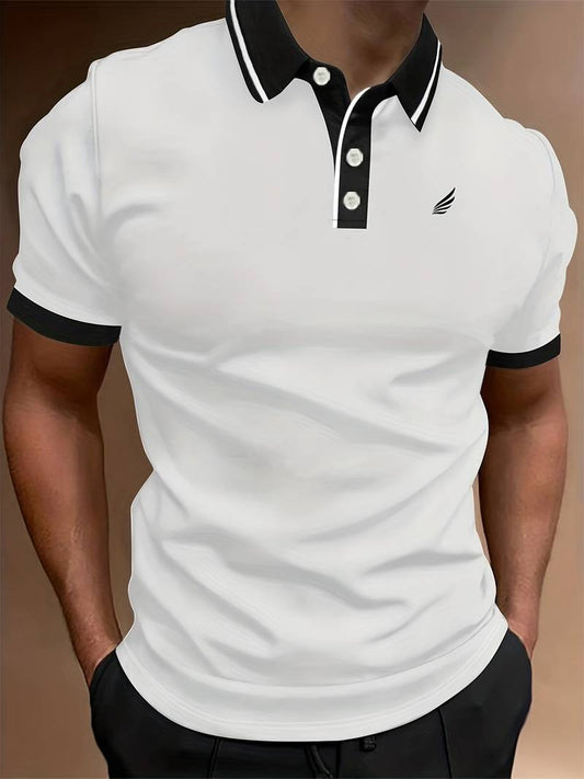 Roberto – lässiges, einfarbiges poloshirt für herren
