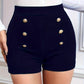 Olivia – shorts mit hohem bund und knopfdekor