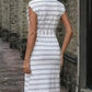 Ava – kleid mit streifendruck und rundhalsausschnitt