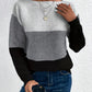 Natalie – farbblock-langarmpullover mit rundhalsausschnitt