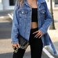 Gina - damen denim-mantel mit klappentaschen
