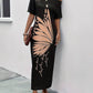 Sophia – kleid mit schräger schulterpartie und schmetterlingsprint
