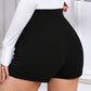 Olivia – shorts mit hohem bund und knopfdekor