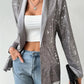 Grauer blazer mit glänzenden pailletten | aerys