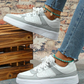 Weiß und Grau Sneakers für Damen