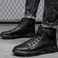 Elegante herrenstiefel aus leder in schwarz