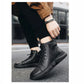 Elegante herrenstiefel aus leder in schwarz