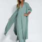 Langes kleid grün und grün weste 