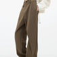 Leja - layered button hose mit weitem bein für frauen