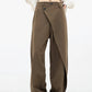 Leja - layered button hose mit weitem bein für frauen