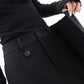 Leja - layered button hose mit weitem bein für frauen