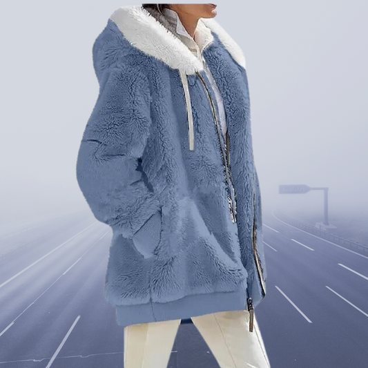 Übergroße teddyjacke für damen | gemütlich und warm | wintermantel