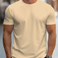 Aprikose lässiges Rundhals-T-Shirt für Herren
