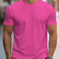 Pink lässiges Rundhals-T-Shirt für Herren