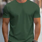 Dunkelgrün lässiges Rundhals-T-Shirt für Herren