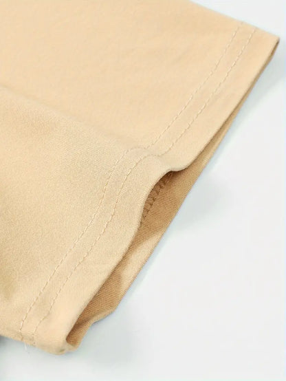 Aprikose lässiges Rundhals-T-Shirt für Herren