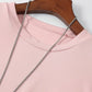 Rosa lässiges Rundhals-T-Shirt für Herren