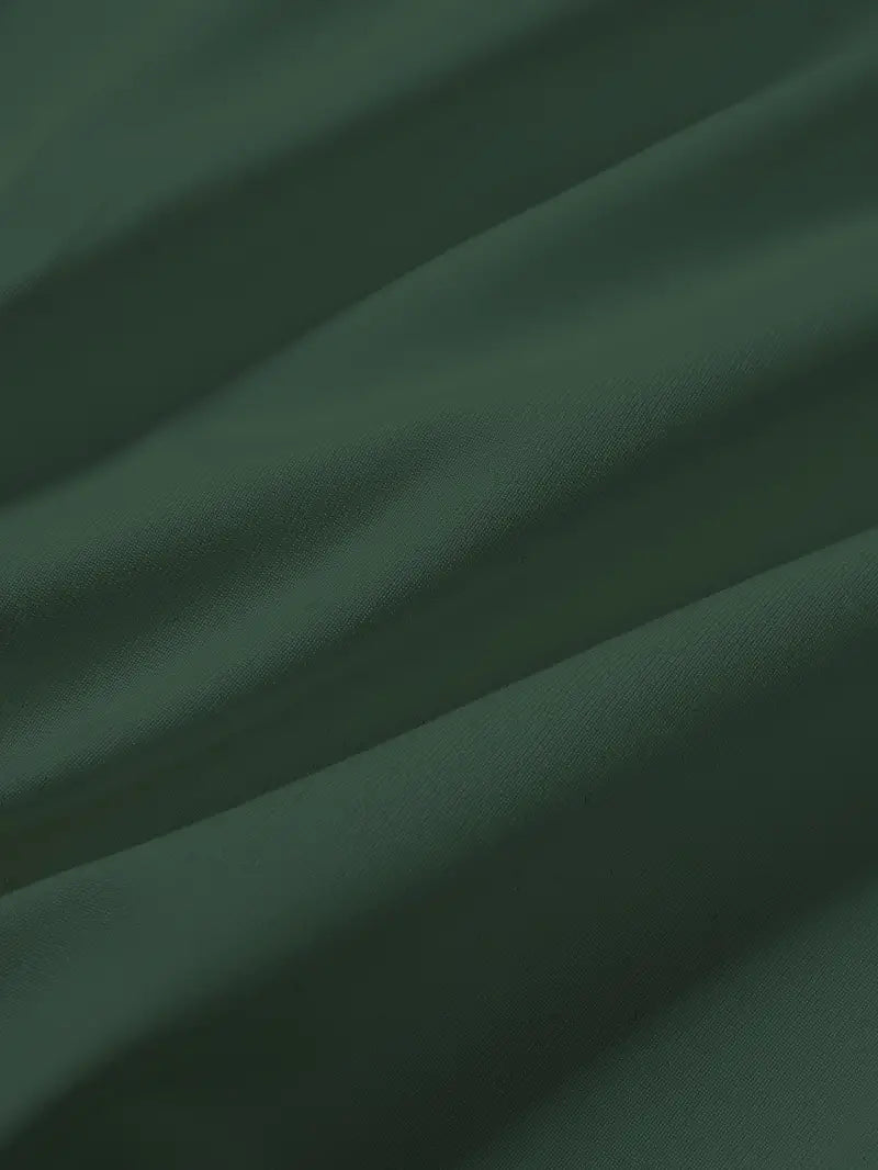 Dunkelgrün lässiges Rundhals-T-Shirt für Herren