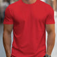 Rot lässiges Rundhals-T-Shirt für Herren