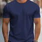 Dunkelblau lässiges Rundhals-T-Shirt für Herren