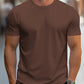 Braun lässiges Rundhals-T-Shirt für Herren