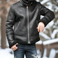 Bent - dicke, gefütterte lederjacke für den winter