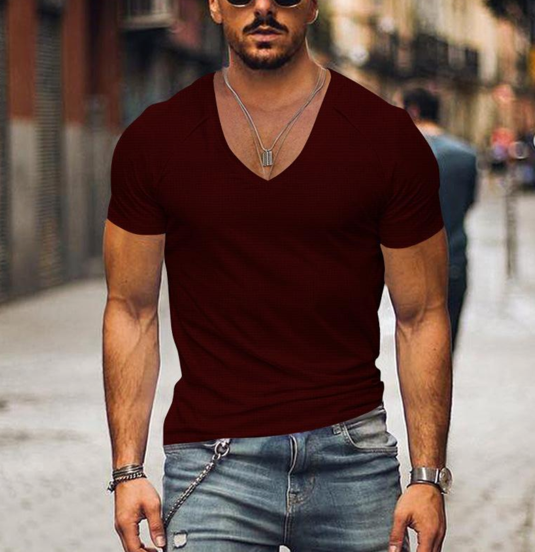 Gratianus – zeitloses soft-fit-t-shirt mit v-ausschnitt für herren