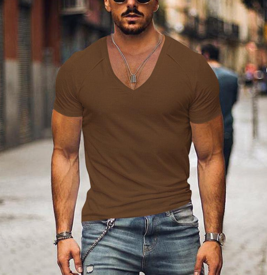Gratianus – zeitloses soft-fit-t-shirt mit v-ausschnitt für herren