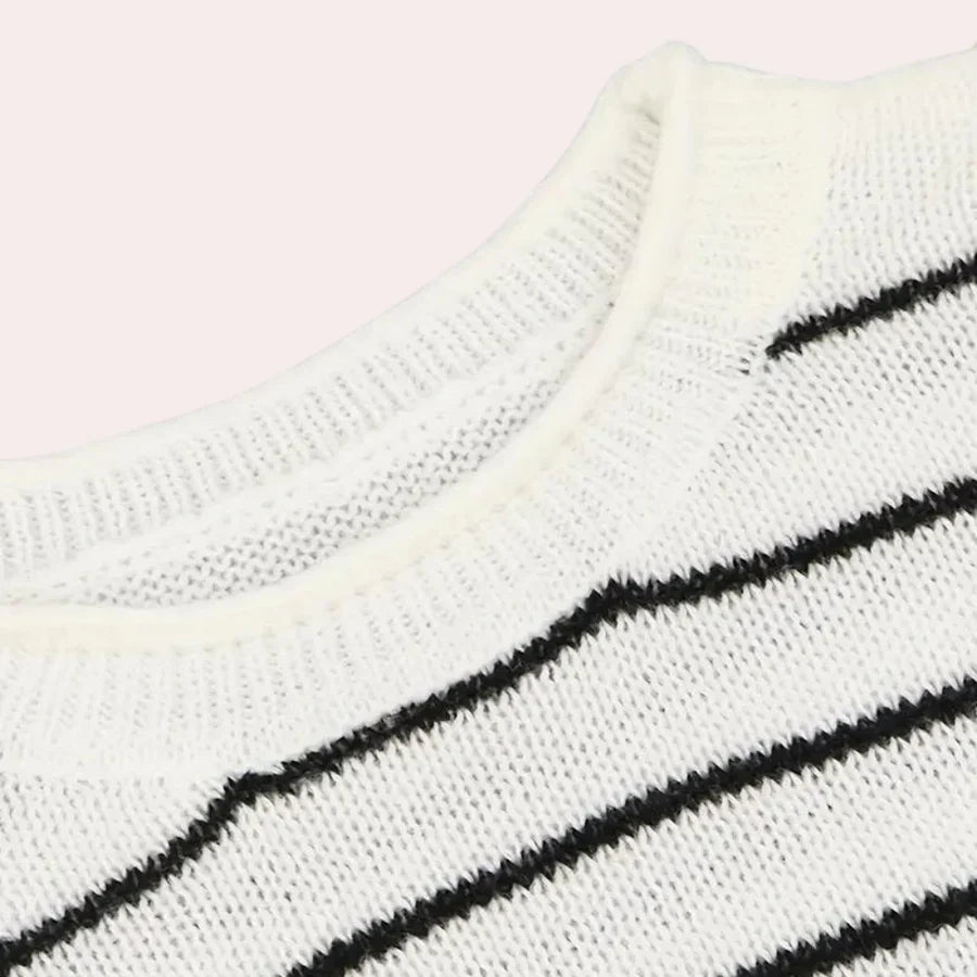 Trendiger urzula - gestreifter damenpullover aus hochwertiger strickware
