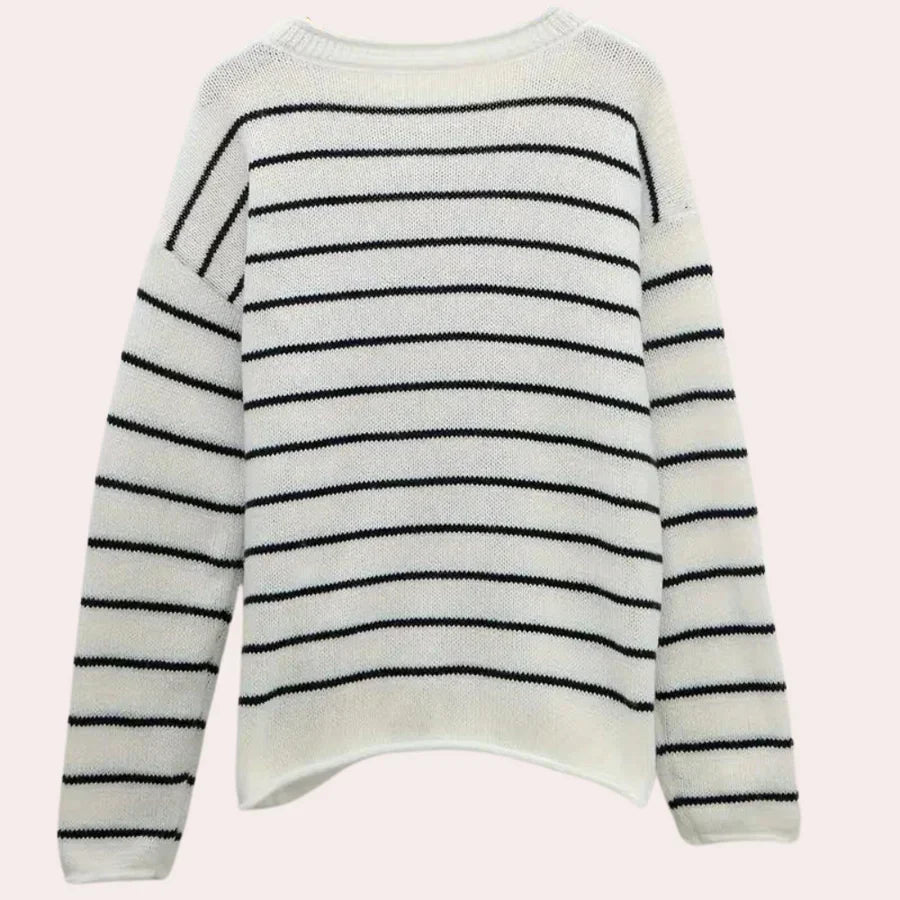 Trendiger urzula - gestreifter damenpullover aus hochwertiger strickware