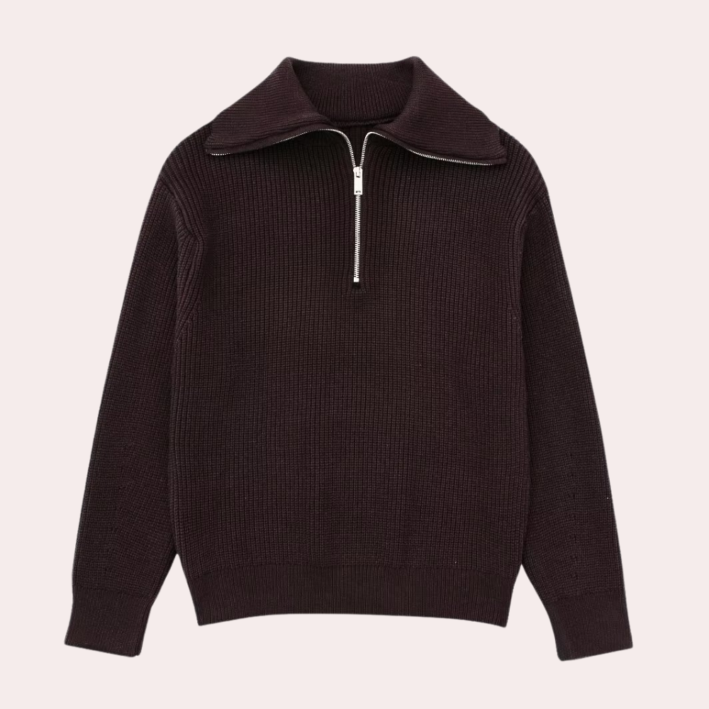 Schick - damenpullover mit modischem reißverschluss