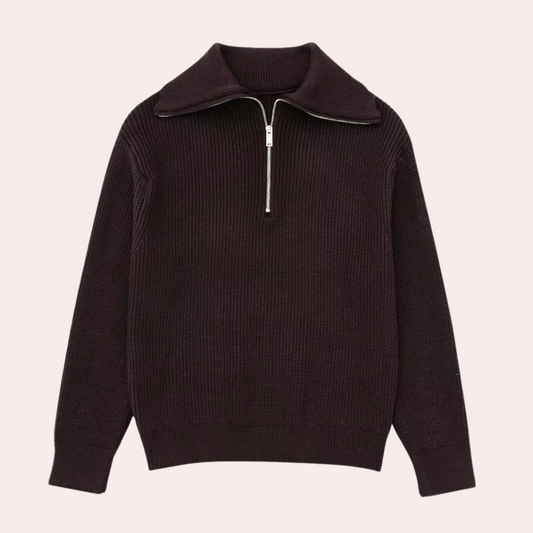 Schick - damenpullover mit modischem reißverschluss