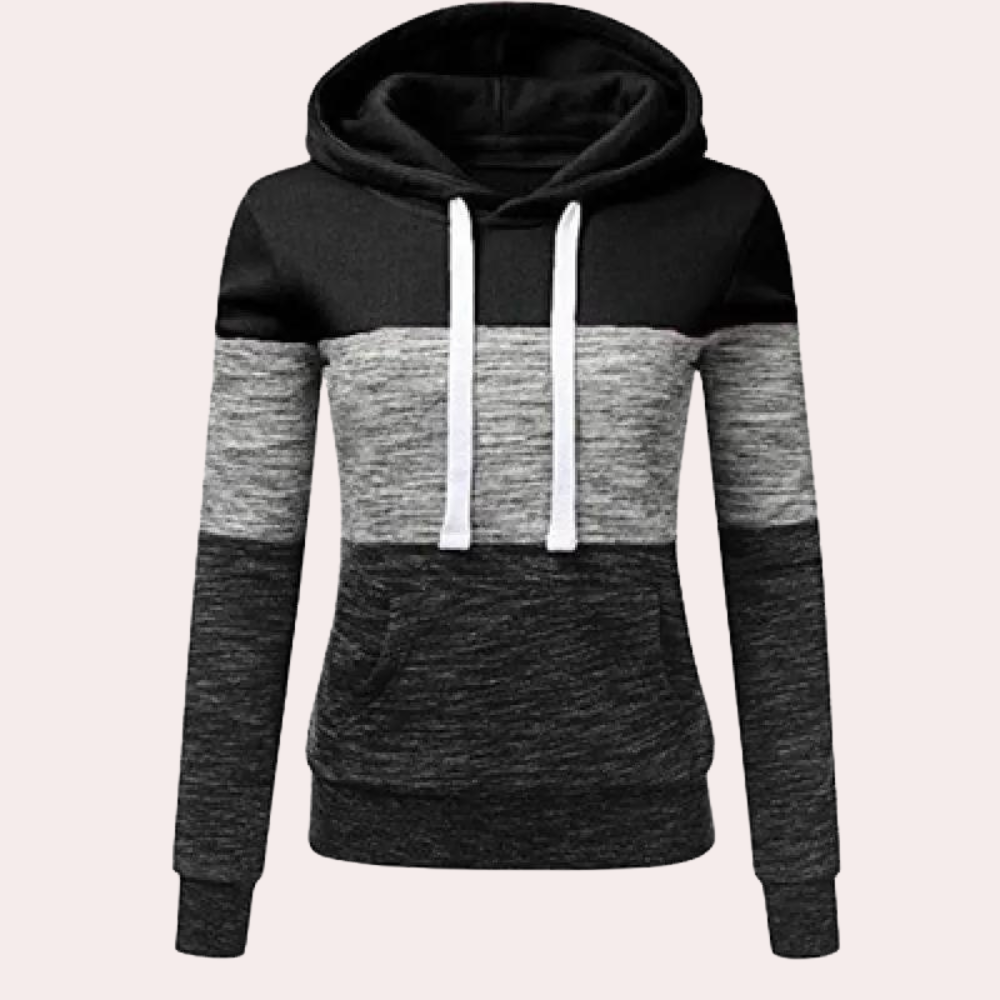 Siobhan - gemütlicher mehrfarbiger kapuzenpullover für damen