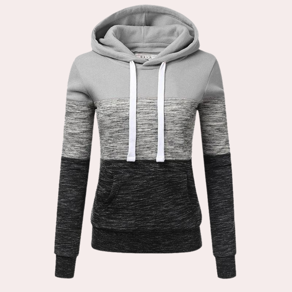 Siobhan - gemütlicher mehrfarbiger kapuzenpullover für damen