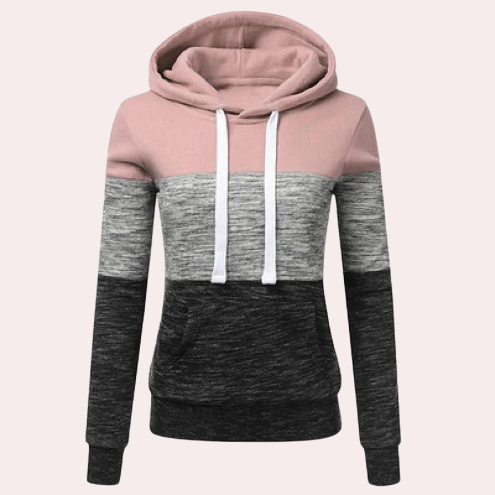 Siobhan - gemütlicher mehrfarbiger kapuzenpullover für damen