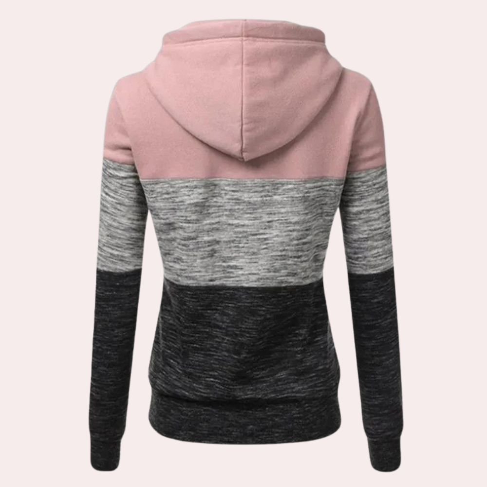 Siobhan - gemütlicher mehrfarbiger kapuzenpullover für damen
